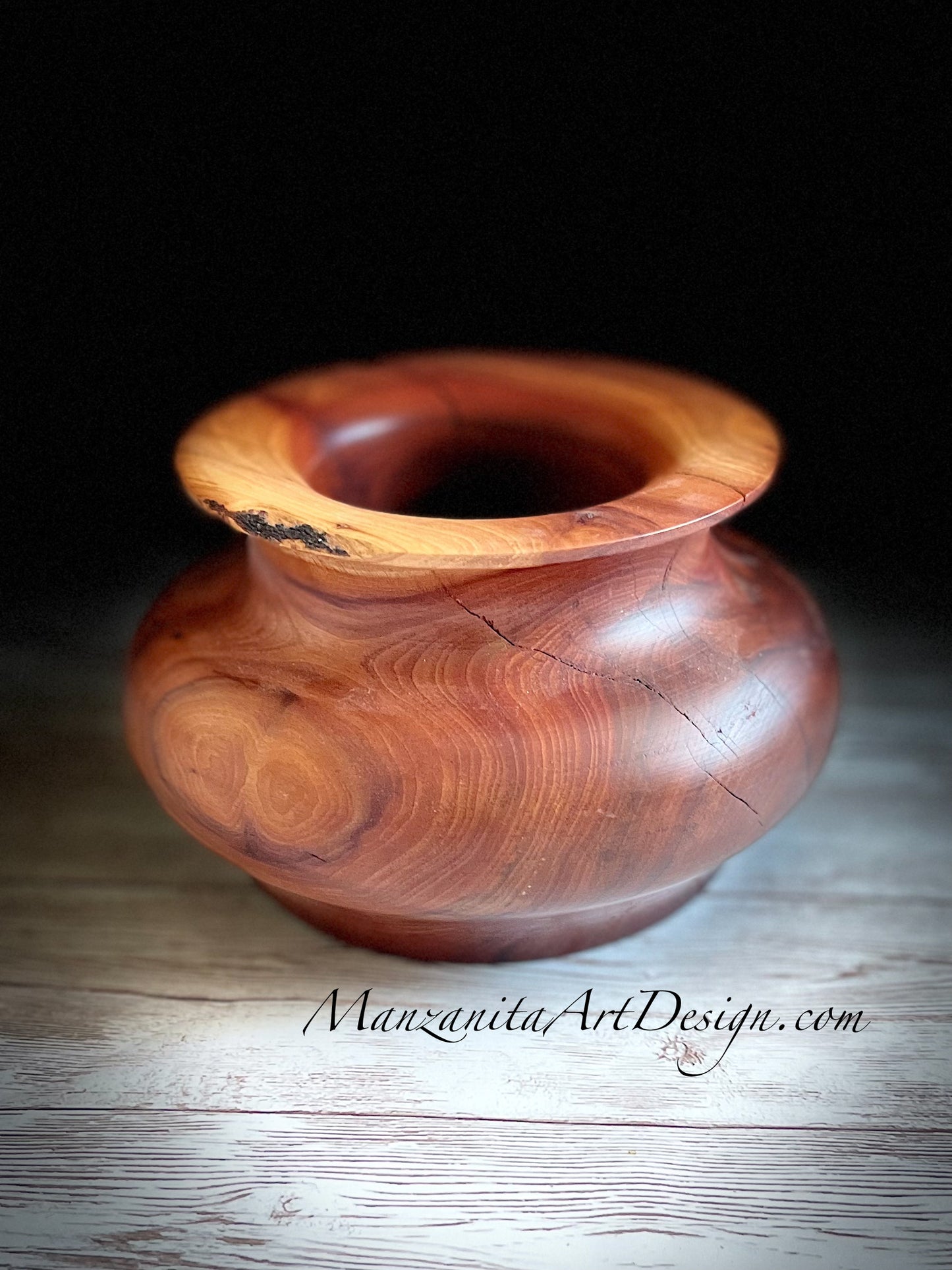 Manzanita Wood Decorative Vases. 3.25"H x 5.5" Dia