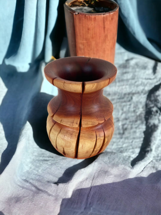 Handmade Manzanita Wood Vase with Beautiful Color