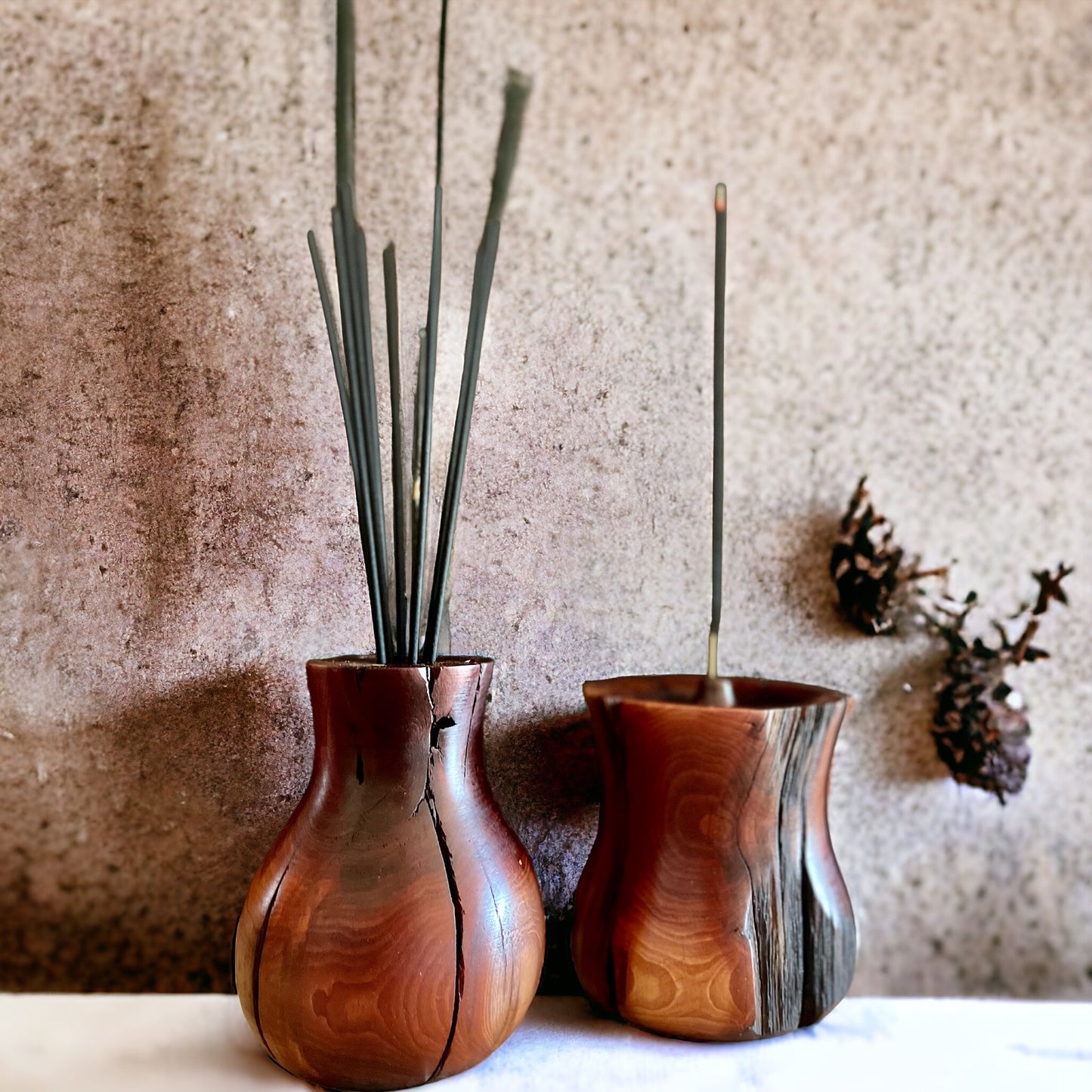 Handmade Incense Burner - Natural Wood Home Ornaments for a Serene Atmosphere.