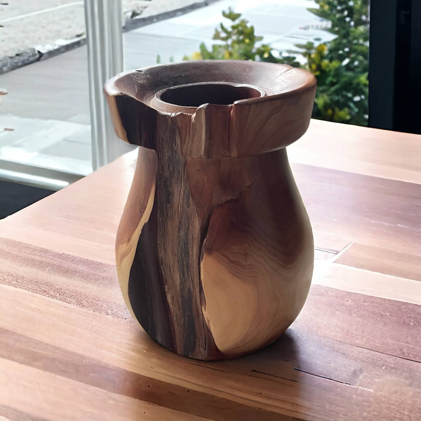 Medium Manzanita wood vase, Decorative and natural.
