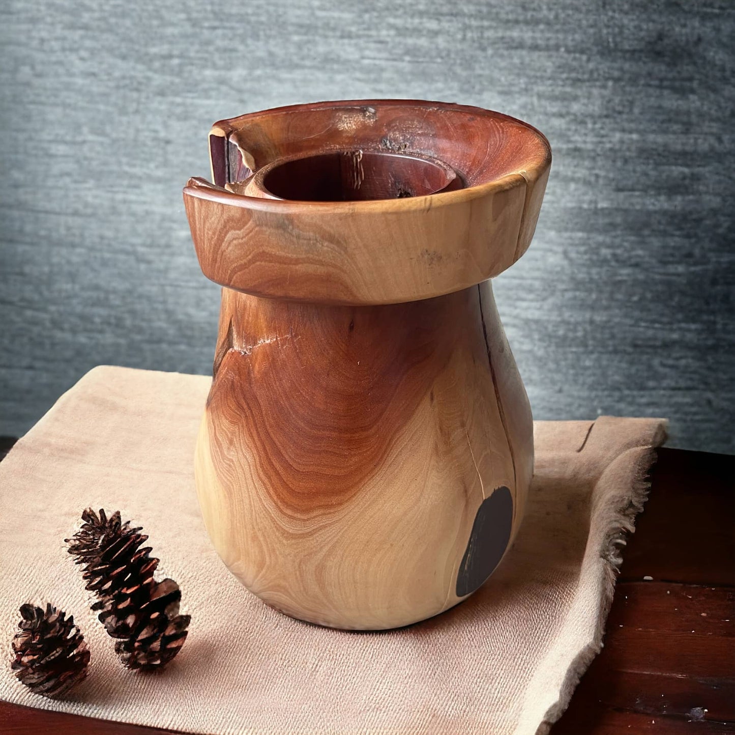 Medium Manzanita wood vase, Decorative and natural.